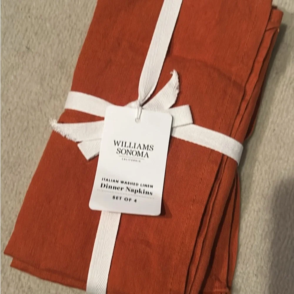 Williams Sonoma Terracotta Linen Napkins